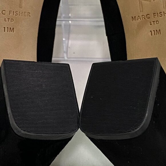 Marc Fisher LTD Black Suede Pointed Toe Block Heel Pumps Size 11M - Picture 13 of 14